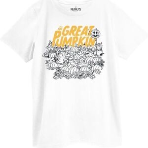 Peanuts Great Pumpkin Halloween Shirt White Puff Letters Xl